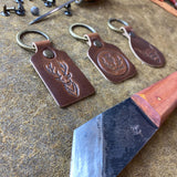 horween brown leather scotland stag highland cow key chains