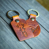 handmade scottish stag leather key chain
