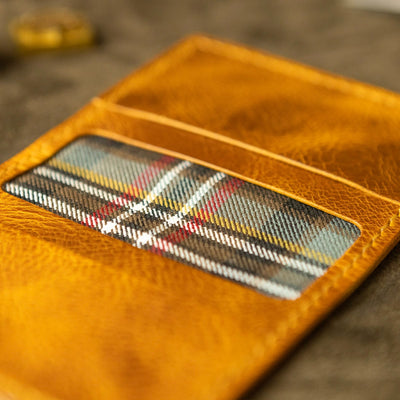 Tartan Lined 5-Slot Card Holder