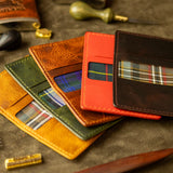 Tartan Lined 5-Slot Card Holder