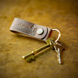 handcrafted full grain leather key chain from edinburgh