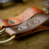 handcrafted full grain and vegetable tanned leather key chains