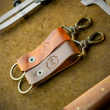 handmade vegetable tanned leather key chains