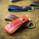 full grain and vegetable tanned green leather key chain from edinburgh