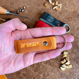 handmade full grain leather personalised key chain