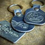 scottish gift leather key chains with highland cow