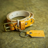 handcrafted full grain and vegetable tanned leather dog accessories