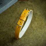 handcrafted oak bark tanned leather dog collar