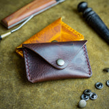 handmade purple leather coin purse