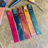 full grain and vegetable tanned leather bookmark