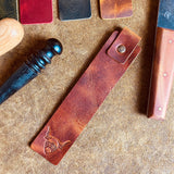 handmade brown leather bookmark