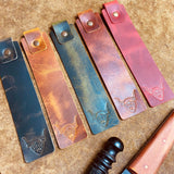 handcrafted highland cow illustrated leather bookmarks