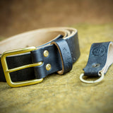 handcrafted black leather belt