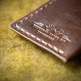 handcrafted full grain and vegetable tanned leather card holder