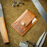 handmade full grain and vegetable tanned leather card holder from edinburgh