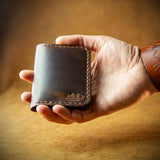 handmade full grain and vegetable tanned leather card holder