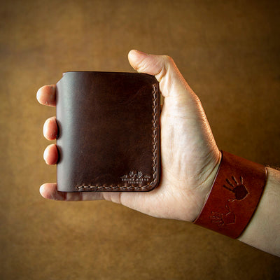 handcrafted full grain and vegetable tanned leather full size wallet