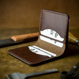 handmade full grain and vegetable tanned leather card holder