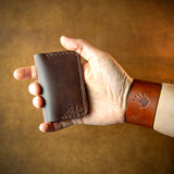 handmade full grain and vegetable tanned leather card holder