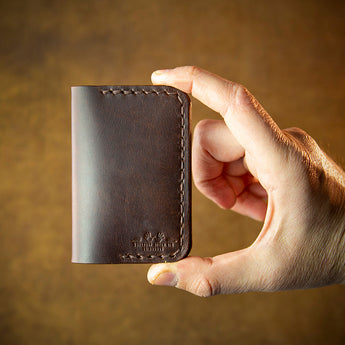 handmade full grain and vegetable tanned leather card holder